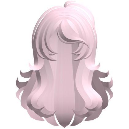 fluffy swirly long side bang hair pink Roblox item