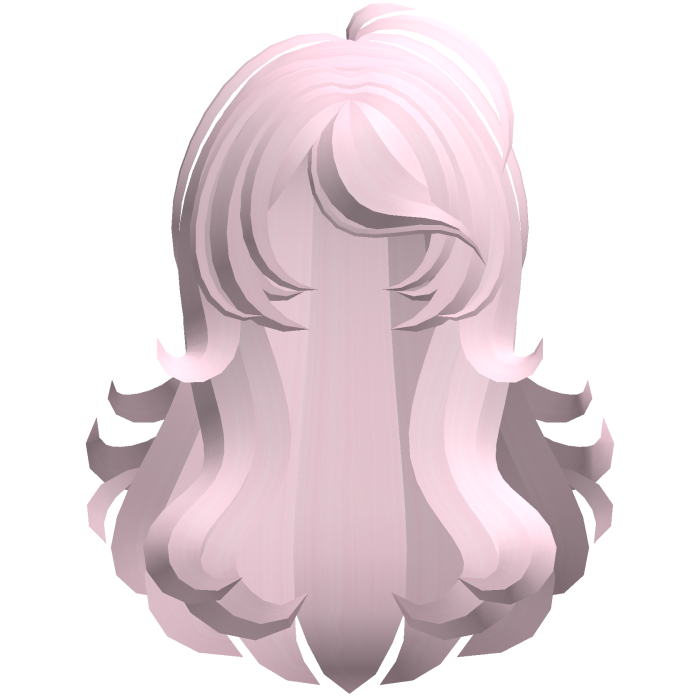 fluffy swirly long side bang hair pink