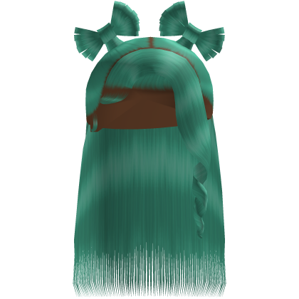 Cyan Half Up Twin Bow Sleek Bussdown