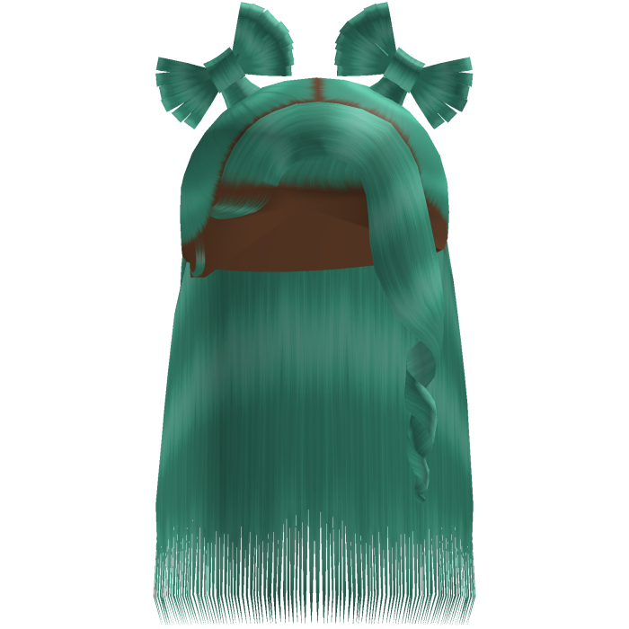 Cyan Half Up Twin Bow Sleek Bussdown