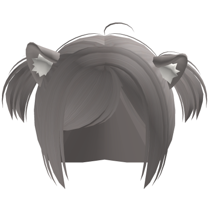 ノ ♡ short ash pigtails cat ears hair ꒱ Roblox item