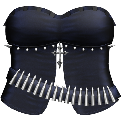 emo studded dress w bullet belt blue Roblox item