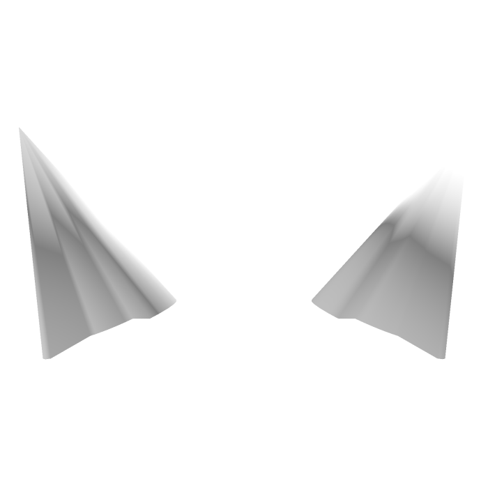 White Low Poly Cat Ears