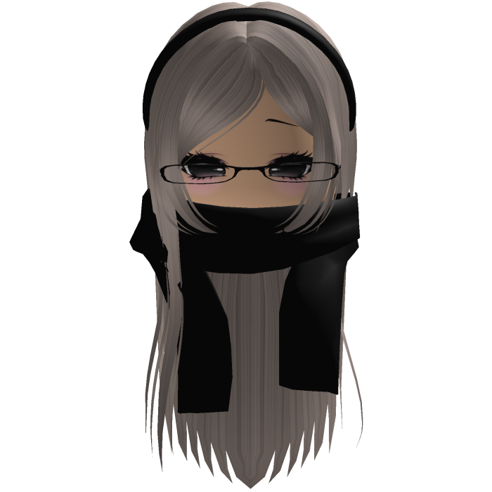 Warm Fall Ash Hair w/ Glasses Headband & Scarf