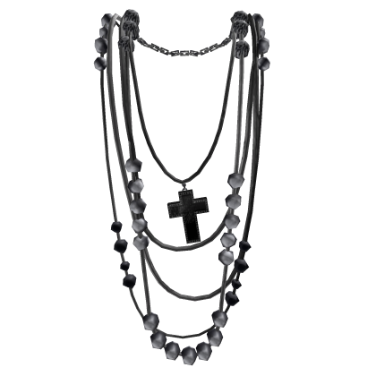 Vintage Layered Necklace w/ Cross 3.0 Silver