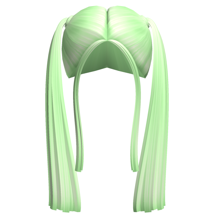 -',ৎ High Long Blunt Pigtails in Green