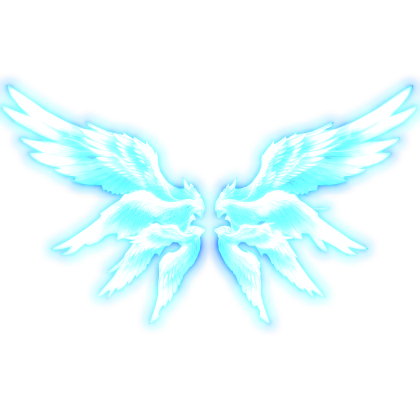 Glowing Blue Neon Angel Wings (Emissive)