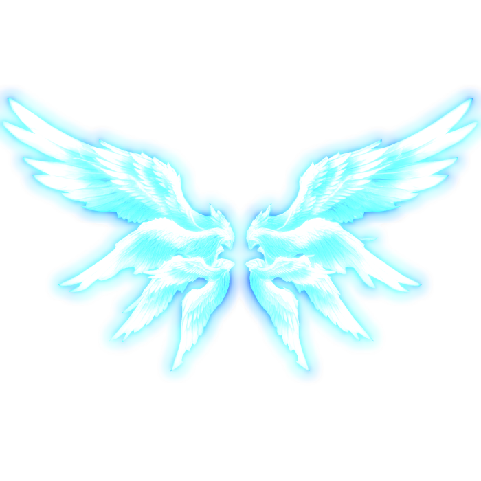 Glowing Blue Neon Angel Wings (Emissive)