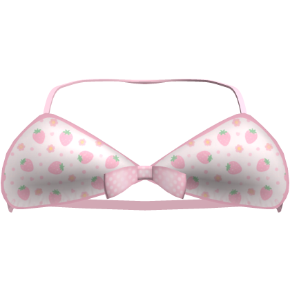 cute pink and white strawberry top Roblox item
