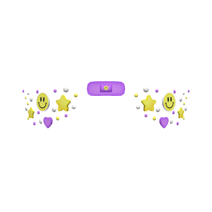 Purple Preppy Smiley Face Stickers (Upper)