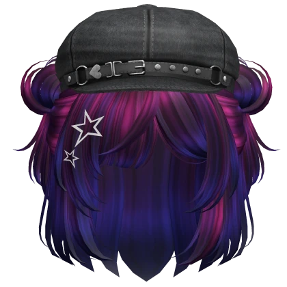 Vaporwave Messy Bob W/ Y2k Denim Cap | Roblox Item - Rolimon's