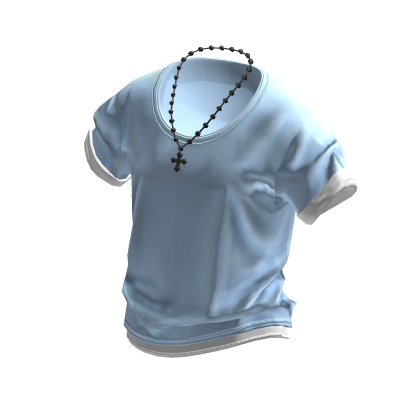 💗Y2K DOUBLE LAYERED T-SHIRT_SKYBLUE thumbnail