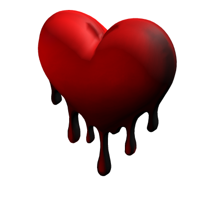 Red Dripping Love Heart Face Sticker Diya Add on