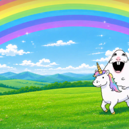 Happy Hamster Rainbow Unicorn Meme Background