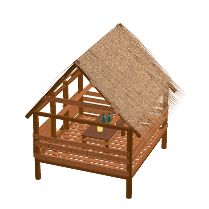 ⭐ [UPDATED] Island Hut Beach Sea Palm Sand Wood...