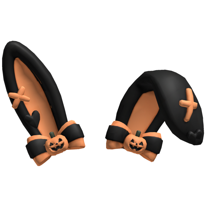 spooky pumpkin bow bunny ears