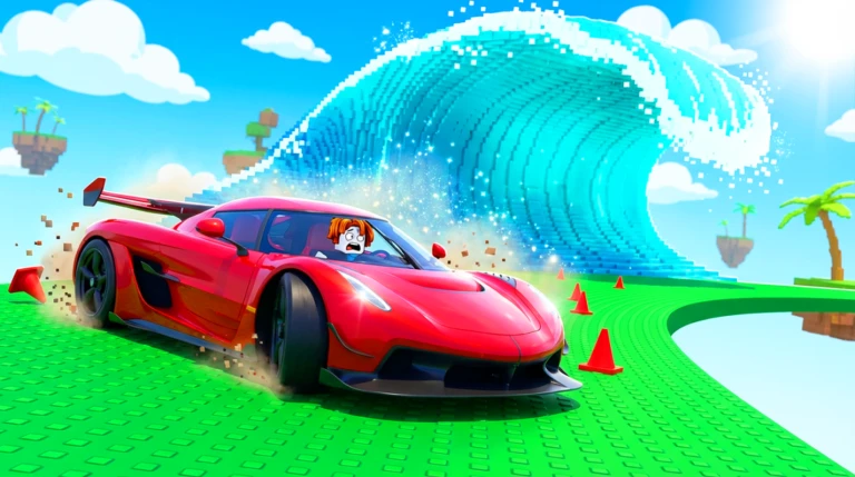 🌊🏎️Escape Tsunami in a Car!