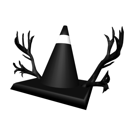 Black Traffic Cone w/ Antlers