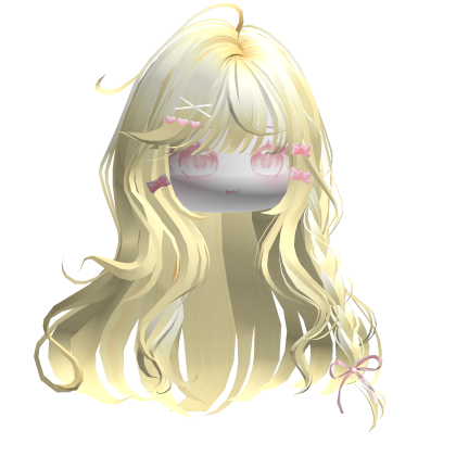 Shoujo Girl Braids w/ Bow Clips (Yellow) Roblox item
