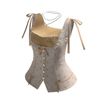 Coquette Star Corset Top w/ Ribbons (Yellow)