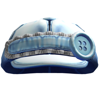 Ruffled Buttoned Cap (LightBlue)