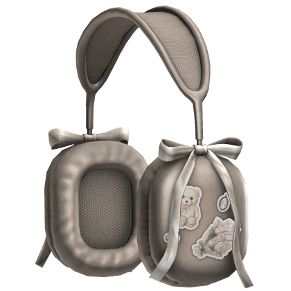 Ribboned Coquette Headphones (Beige) Roblox item