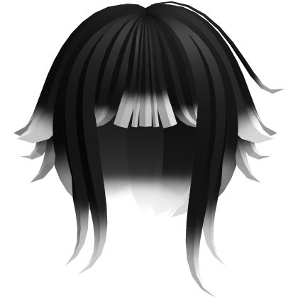 fluffy messy moe short hair w tufts in black