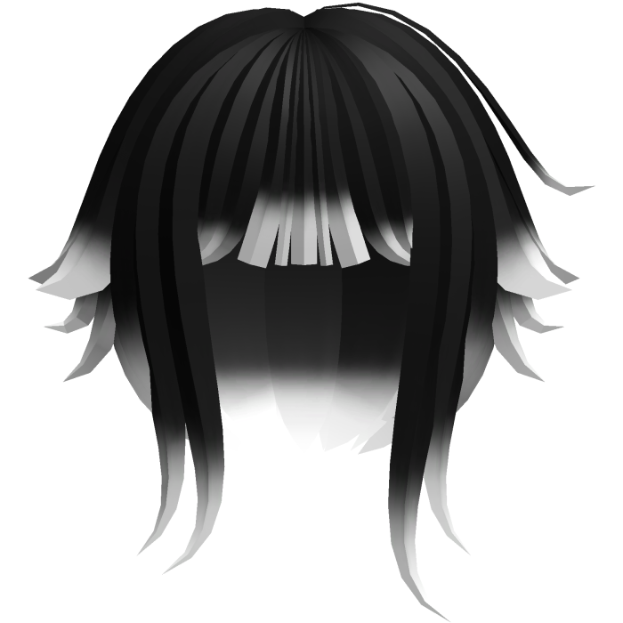 fluffy messy moe short hair w tufts in black