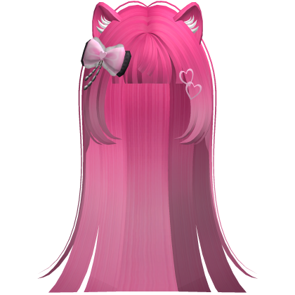 Hot Pink Cute Moe Kitty Cat Hair