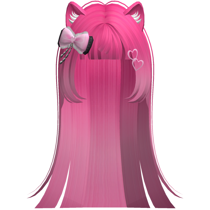 Hot Pink Cute Moe Kitty Cat Hair