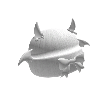 White cute bow bat beanie cat ears
