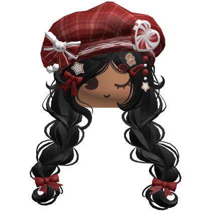 ♡ Christmas Preppy Holiday Braids (Black)