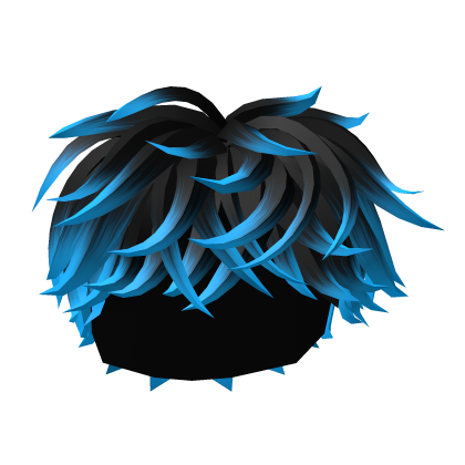 Black to Blue Fluffy Messy Hair