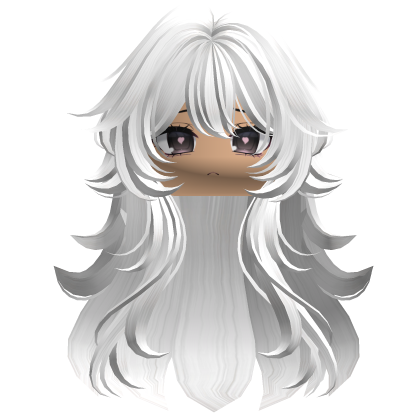 Super Fluffy Wavy Anime Hair w/ Face (White) Roblox item