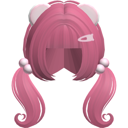 ♡ cute n short heart moe pigtails (hot pink)