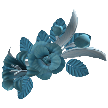 Ice Blue Floral Feather Headpiece
