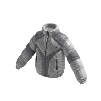 Puffer Jacket w/ Contrast Panels (Grey)