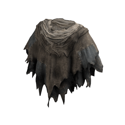Gray Tattered Hooded Poncho