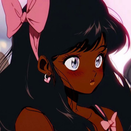Aesthetic anime girl | Brown girl | Pink | Kawaii Roblox decal