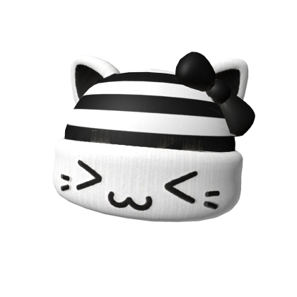 Cat ears beanie black white scene emo moe vkei
