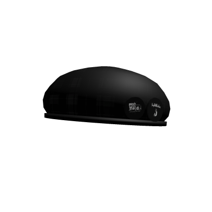 black plaid beret with screamo pins 2 Roblox item