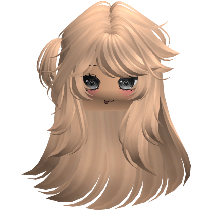 Fluffy long Cute BLonde Y2K emo hair Roblox item
