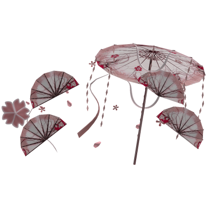 Japanese Pink Sakura Umbrella & Fans