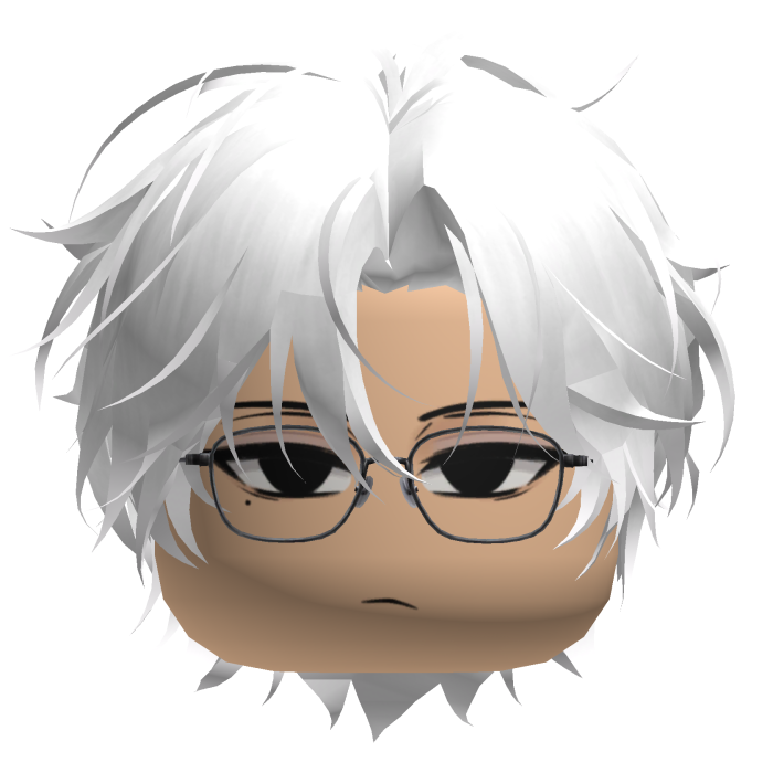Emo White Korean Idol Boy Messy Hair w/ Glasses