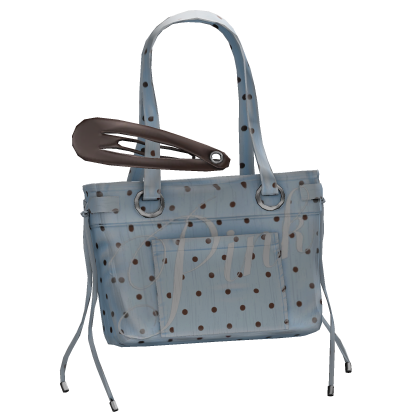 PINK Polkadot Oversized Clip Tote Bag In Blue  Roblox item