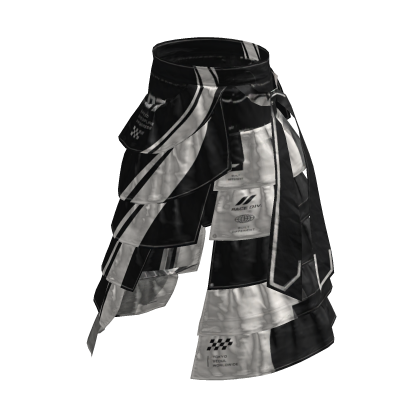 Black Y3K Racing Layered Wide Pants [PBR]