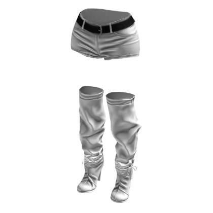 Shorts Gothic Boots (White Black)