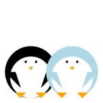 Blue penguin and black penguin world