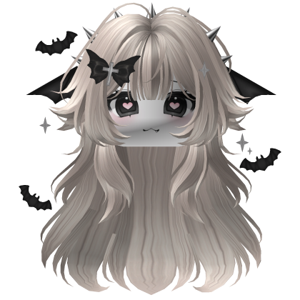 White Kawaii Goth Bat Moe Girl Roblox item