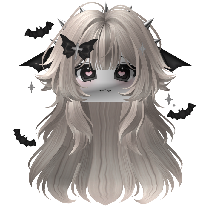 White Kawaii Goth Bat Moe Girl